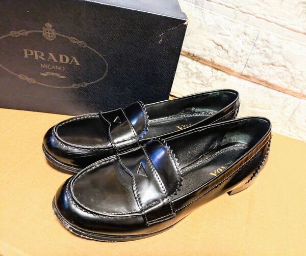 PRADA プラダ ローファー ブラック37 2/1
