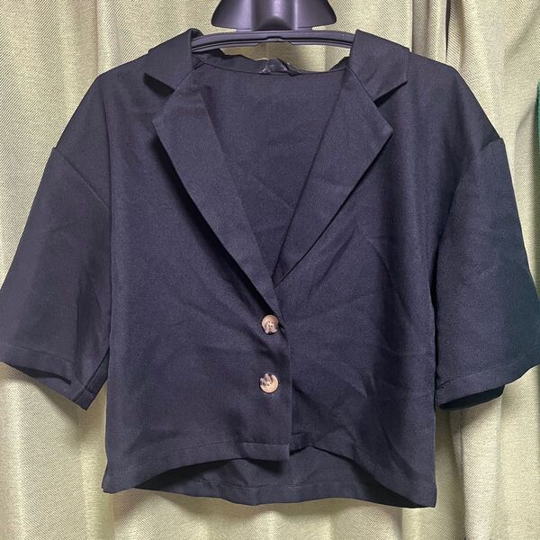SHEIN 半袖 ジャケット 黒