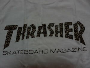 限定品 THRASHER スラッシャー CHAPTER チャプター ダブルネーム レオパード ロゴ Ｔシャツ 有名シューズブランド 正規品 Ｍ