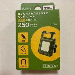 全国的に人気品薄商品!! ダイソー 充電式COBライト 新色グリーン