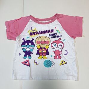【アンパンマン】半袖Tシャツ 90 ピンク 保育園 バイキンマン ドキンちゃん キャラクター ピンク