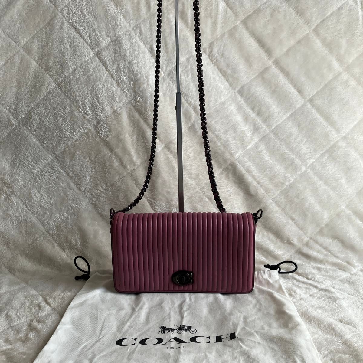 COACHコーチ ティーローズチェーンショルダーバッグ フラワー