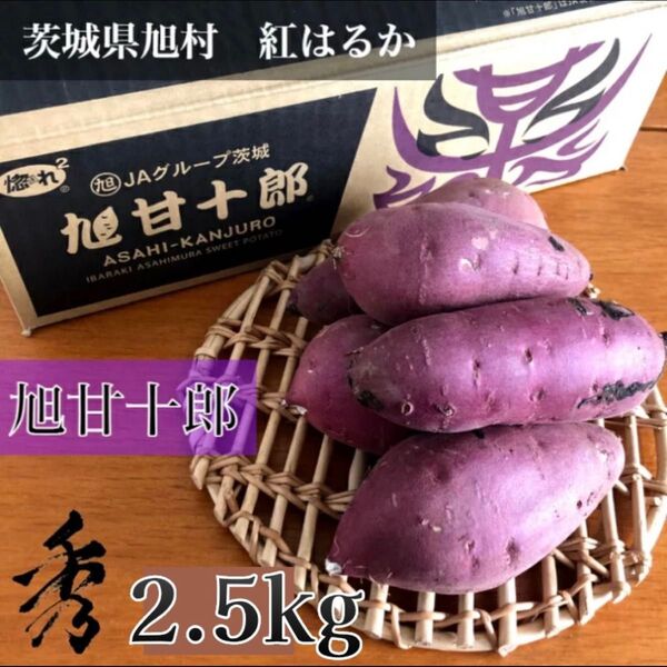 お取り寄せグルメ 茨城県旭村産 紅はるか 旭甘十郎 秀品 2.5kg Mサイズ 蜜芋タイプ
