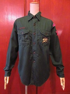 ビンテージ50's60's★BOY SCOUTS OF AMERICAボーイスカウトシャツ深緑size 14 1/2 REG★200313f1-m-lssh-ot古着BSA長袖シャツ