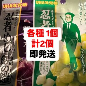 忍者めし 鉄の鎧 マスカット味 グレープ味 グミ UHA味覚糖 各種1個 計2袋 新品未開封