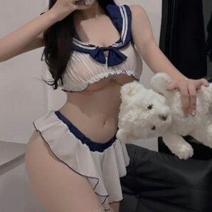 セーラー服イメージ セクシーランジェリー コスプレ ナイトウエア オープンクロッチ L