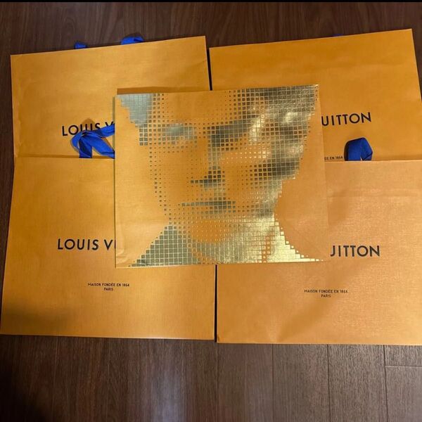 ルイヴィトン「LOUIS VUITTON」ショッパー 正規品 ショップ袋 ブランド紙袋 5枚セット