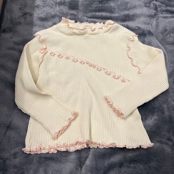 ロンT 長袖 カットソー 90 フリルTシャツ
