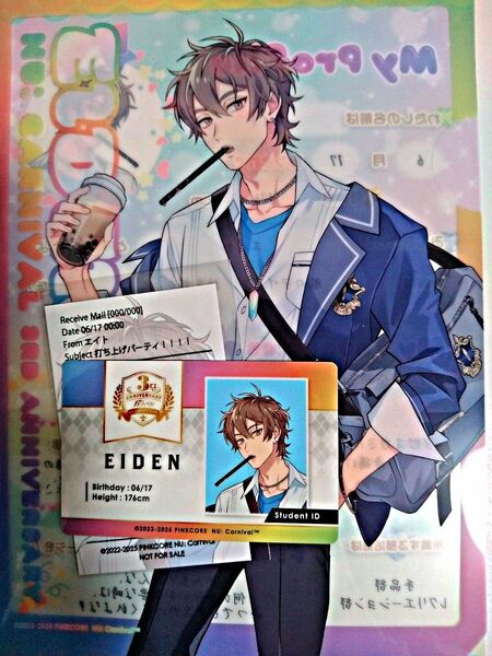 新品 NU:カーニバル ぬカニ エイト アニカフェ 特典 限定 アニバーサリー カード プレート フォト 3周年 3rd