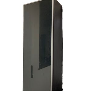 本棚 ブラック オーク調 鏡面扉付き 40x28x202cm