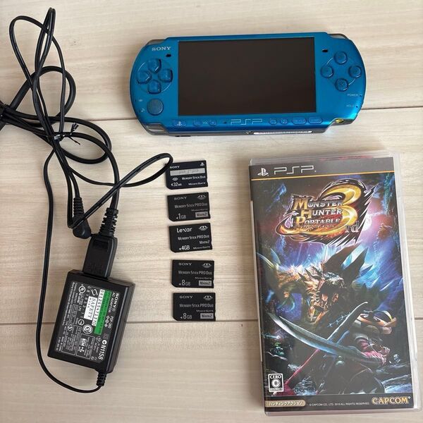 PSP 3000 本体 バッテリーなし メモリースティック ACアダプター モンハン3rd プレイステーションポータブル