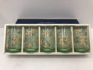 [D-1] retro Orient glass glass tumbler 5 customer set unused 