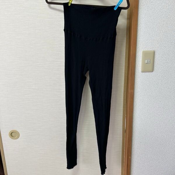レギンス ブラック 黒 マタニティ リブ