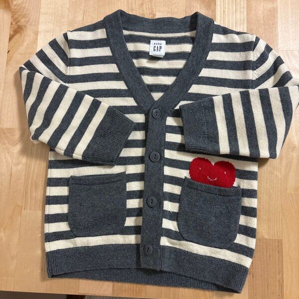 babyGAP ボーダー柄カーディガン ハート