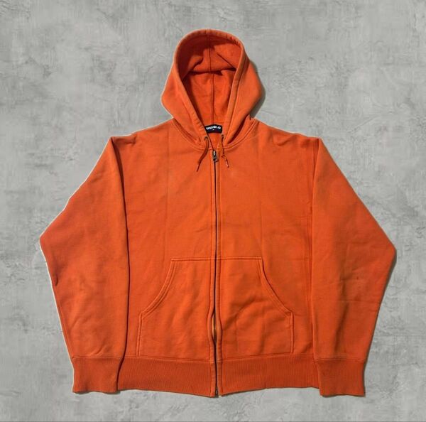 00s OLD UNIQLO フルジップ スウェットパーカー オレンジ 無地