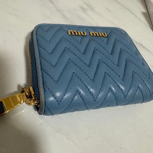 miumiu 財布 コインケース ブルー 水色