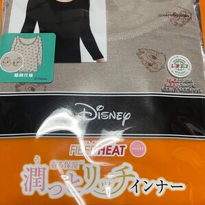 ファイバーヒート 潤っとリッチインナー ラウンドネック8分袖 Mサイズ チップとデール
