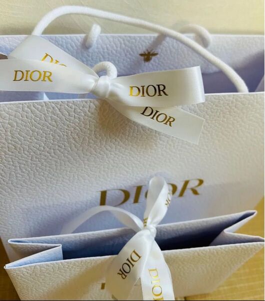 新品未使用 Dior ディオール ショッパー+ギフトラッピング ショップ袋 紙袋 白