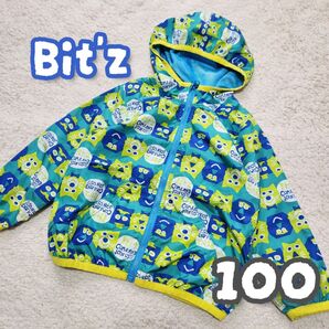 【値下げ!!】美品*BIT'Z*猫ちゃん総柄マウンテンパーカー/100