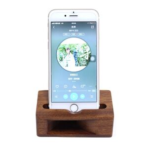 【新品】スマホスタンド スピーカー 木製 スマホ スタンド スピーカー iPhone android 置くだけスピーカー ブラウン