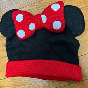 ミニーマウス ニット帽●美品