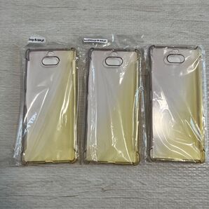 Xperia 8 ケース カバー ソフトケース tpu ブラウン黄 3個セット