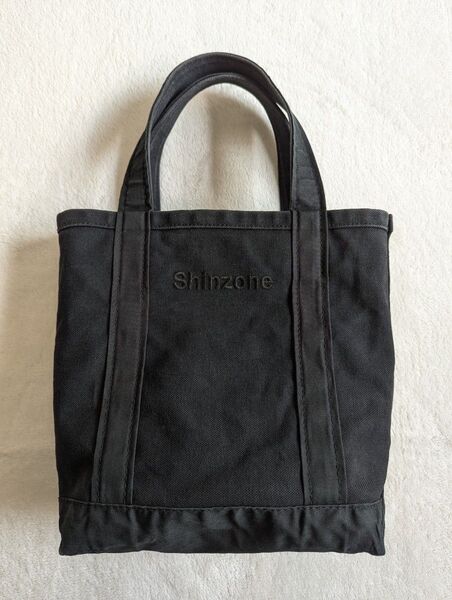THE SHINZONE シンゾーン TOTE MEDIUM キャンバストートバッグ ブラック/ロゴ刺繍/日本製