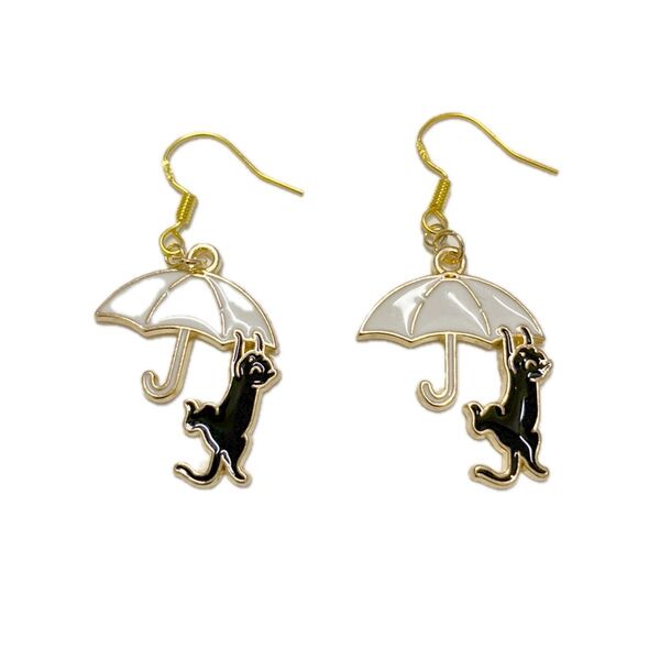 N11 ハンドメイドアクセサリー 猫イヤリング 猫ピアス 猫アクセサリー イヤリング/ピアス 変更可 ※2点ご購入で100円引き