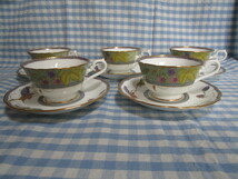 ＃ＮＯＲＩＴＡＫＥ「ノリタケ（ＰＡＴＲＩＥ）★金彩ぶどう柄の落ち着いた色合いのカップ＆ソーサー～５客セット」～箱なし_画像1