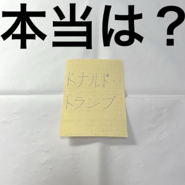 ドナルド・トランプ ※メモ用紙に書いた私の美字とアドバイス