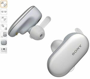 SONY FULL WIRELESS EARPHOONES AUDIO BUDS WF-SP900 Bluetooth-TW ANTI-WATER/SEA/DUST 4GB INNER MEMORYS 2018 MODEL WHITE WF-SP900 WM