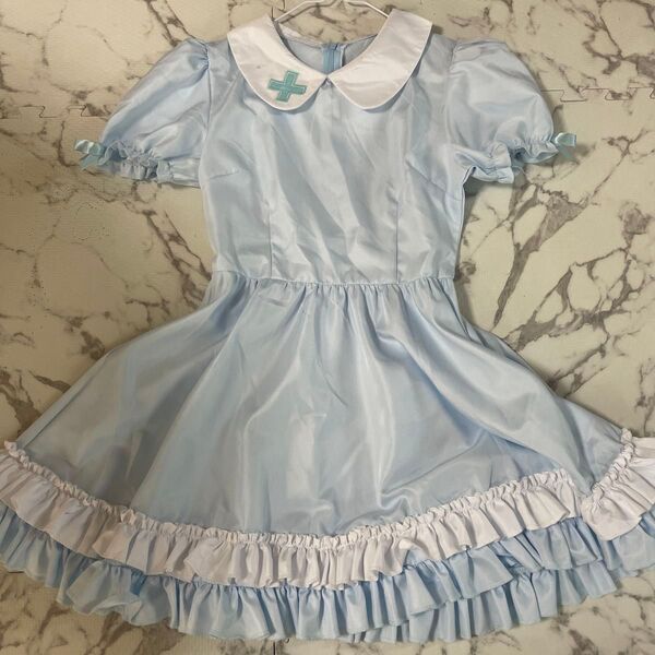 メイド服 水色 フリル コスチューム S