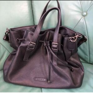 【美品】 エスプリ ESPRIT 2way bag 型押し トート 黒