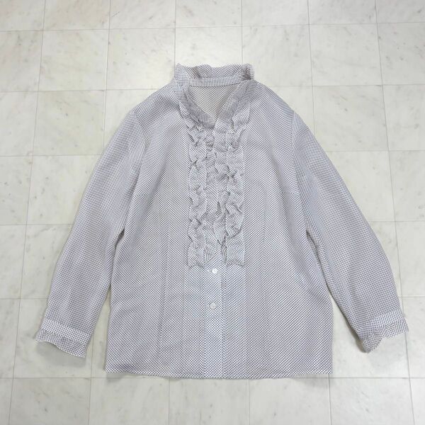 Leilian★美品★レリアン フリルドットブラウス