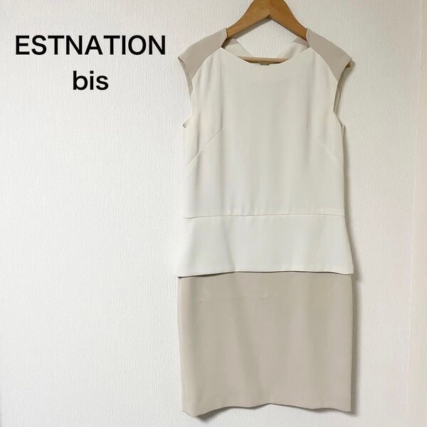 【美品】ESTNATION bis ノースリーブ ワンピース 36サイズ
