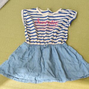 3can4on ボーダー 半袖 ワンピース