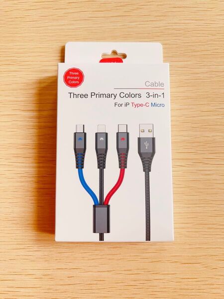 USBケーブル 充電ケーブル3in1 急速充電 同時充電 Type-C Lightning マイクロUSB 通電提示灯 16対応