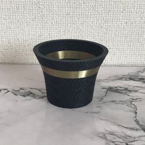 通気性抜群の鉢・AirPots 4個セット 内径78mm ブラック+アンティークゴールド