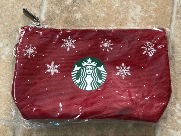 スターバックス クリスマス限定ポーチ レッド 未使用