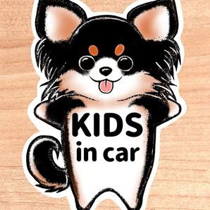 【チワワ】 キッズインカー マグネット シール 吸盤