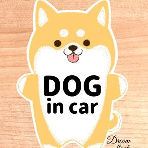【わんこ茶柴】 ドッグインカー マグネット シール 吸盤