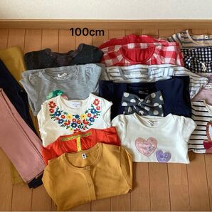 100cm トップス パンツ ズボン カーディガン トレーナー カットソー Tシャツ 女の子 セット おまとめ anyFAM