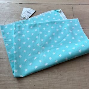 ミント ホワイトスター 星 オックス生地