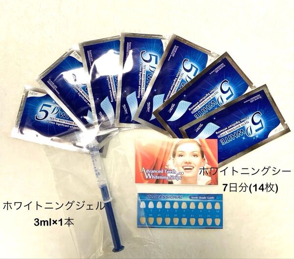 【ホワイトニングセット】ホワイトニングシート7日分、ホワイトニングジェル1本