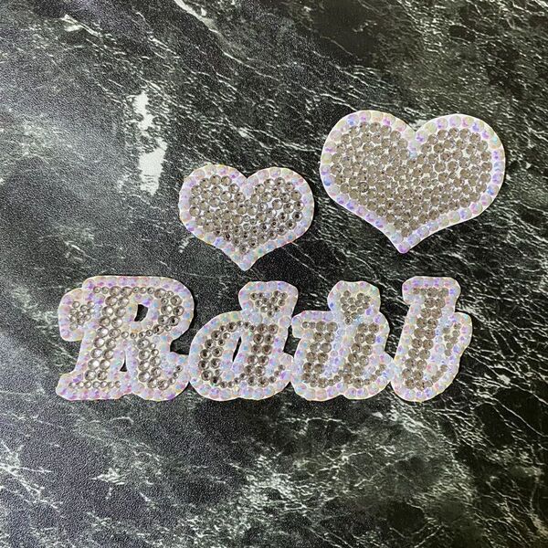 デコうちわ デコ文字 うちわ 団扇 【 Raul 】 ハート シルバー