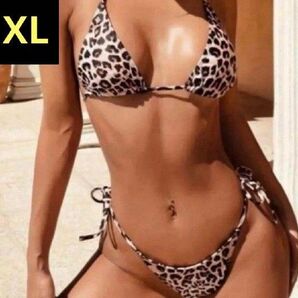 XL 豹柄マイクロビキニ 水着 セクシー レオパード フィットネスボディビル