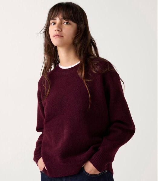 UNIQLO ユニクロ スフレヤーンクルーネックセーター ワイン M