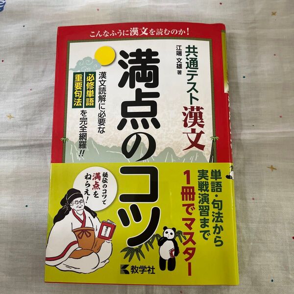 共通テスト漢文 満点のコツ 江端文雄 著 数学社 赤シートつき