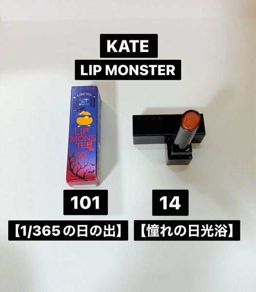KATE リップモンスター 101【1/365の日の出】 14【憧れの日光浴】まとめ売り LIP MONSTER オレンジリップ