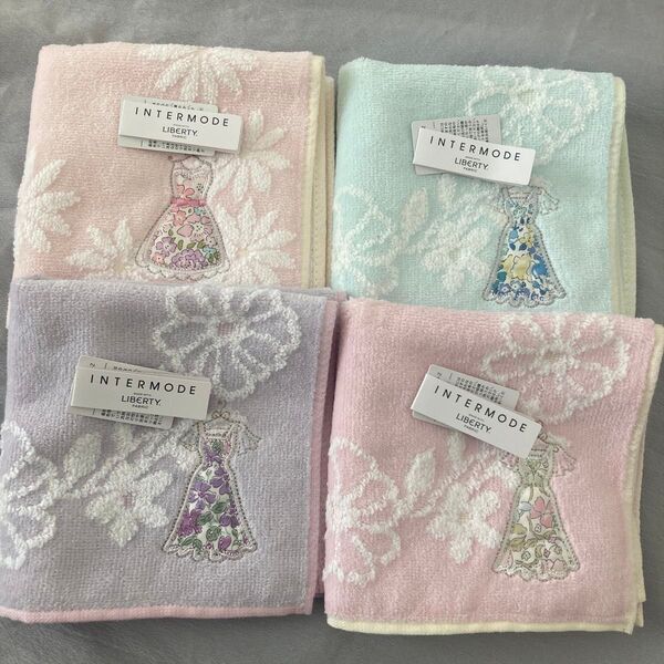 《リバティ》 LIBERTY タオルハンカチ ドレス 4枚セット